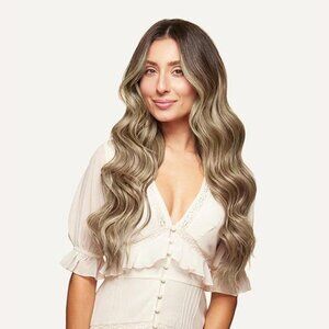 20" Ash Brown Highlights Halo® Hair Extensions (140g) Luxy Hair Extentions